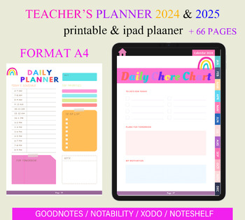 Preview of 2024-2025Teacher Planner // Printable Planner Inserts - PDF // Lesson Planner //