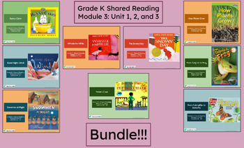 Preview of "Kinder Shared Reading- Module 3 Bundle!" Google Slides- Bookworms Supplement