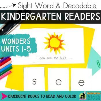 Preview of Kindergarten Decodable Guided Readers Wonders Units 1 to 5