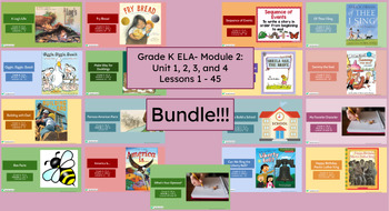 Preview of "Kindergarten ELA- Module 2 BUNDLE" Google Slides- Bookworms Supplement