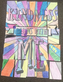 Preview of "Kindness Begins With Me" Collaborative Poster and Writing Prompt