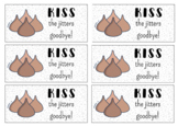 "Kiss the Jitters Goodbye" Treat Bag Tags | Colorful Testi