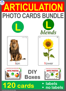 Preview of /L/ Articulation Photo Card Bundle: /L/ & /L/ Blends Speech Therapy
