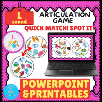 Preview of  L & L blends Articulation Game - Quick Match! Spot it! - Digital & Printable