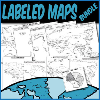 Preview of *LABELED POLITICAL MAP BUNDLE*  **Coloring Book Series**