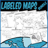 *LABELED POLITICAL MAP BUNDLE*  **Coloring Book Series**