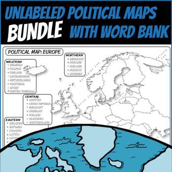Preview of *UNLABELED POLITICAL MAP BUNDLE*  **Coloring Book Series**