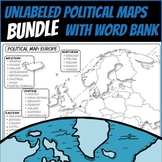 *UNLABELED POLITICAL MAP BUNDLE*  **Coloring Book Series**