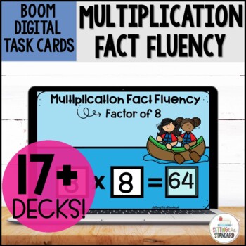 Preview of Multiplication Fact Fluency Math Review Boom Cards