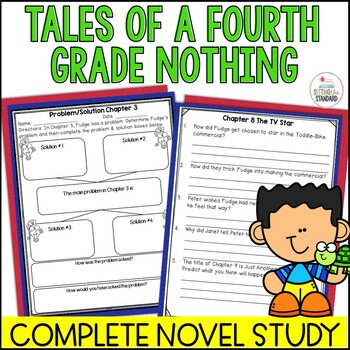 Preview of Tales of a Fourth Grade Nothing Novel Study