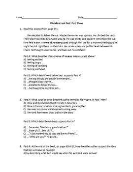 Preview of (LEAP/PARCC-like) 5th Guidebook Wonderstruck Part Three Test