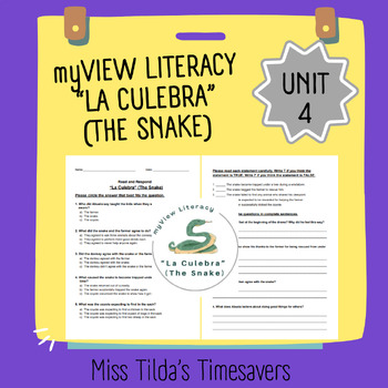 Preview of "La Culebra" (The Snake) - Read and Respond myView Literacy 4