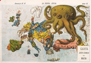 Preview of "La Piovra Russa" (The Russian Octopus) - Political Cartoon - Russia - 1878