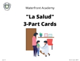 "La Salud" Montessori 3-Part Cards (cursive)