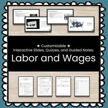 Preview of ★ Labor and Wages ★ Unit w/Slides, Guided Notes, and Quizzes