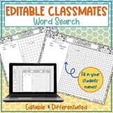 Editable Classmates Word Search Puzzle Activity