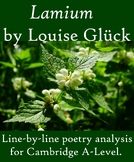 'Lamium' by Louise Glück: Poem analysis