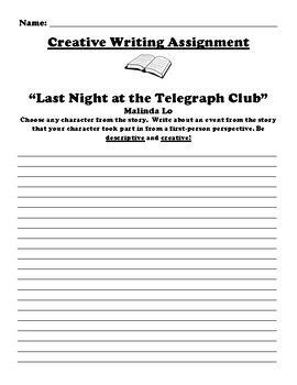 Preview of “Last Night at the Telegraph Club” CREATIVE WRITING