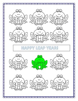 Preview of "Leap Year" Headband- Color the "Leap Frogs" - Pre K -2-Distance Learning