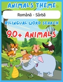 ✨ Learn Romanian Serbian ✨ Animals Bilingual kids word search 6-8