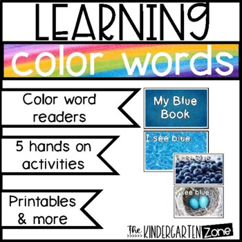 Preview of Learning Color Words in Kindergarten & PreK Center Activities & printables