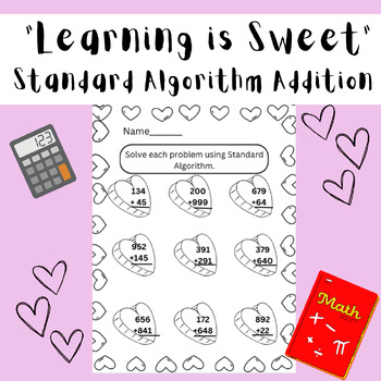 Preview of "Learning is Sweet" Standard Algorithm Valentines Day Math