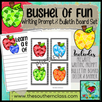 Preview of "Learning is a Bushel of Fun" Back to School Bulletin Board Set & Writing Prompt