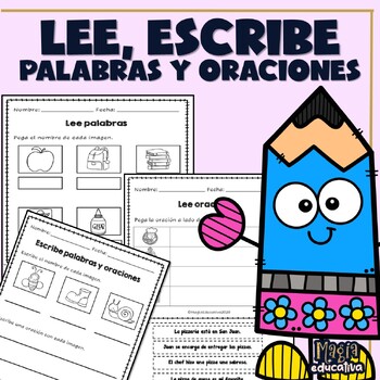 Preview of  Lee, escribe palabras y oraciones | Read, write words and sentences SPANISH