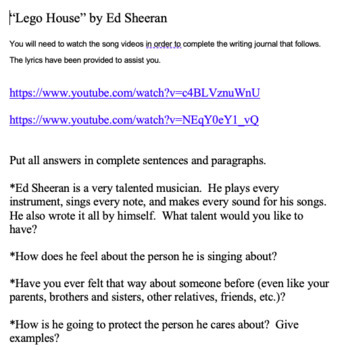 ed sheeran lego house lyrics