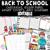 Back to School Lesson Plans Daily Schedule Checklist Binde