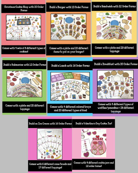 Preview of "Let's Build A" Food Task Cards GROWING BUNDLE (Life Skills, ASD, SPED)