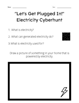 Preview of "Let's Get Plugged In!" (Electricity Cyberhunt)