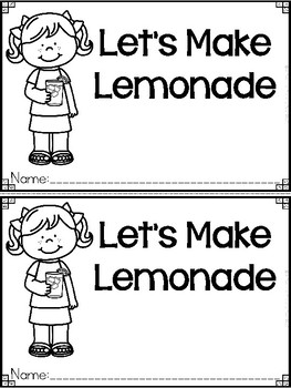 Preview of "Let's Make Lemonade" A How To Emergent Reader and Response Dollar Deal