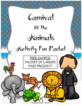 Preview of FREEBIE SAMPLER Carnival of Animals Activity Packet