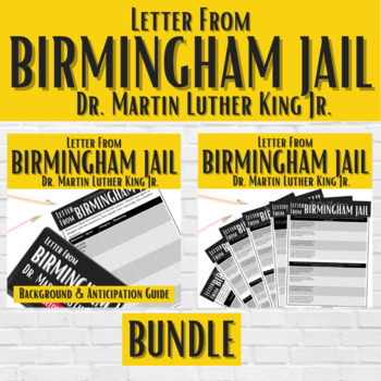 Preview of Letter from Birmingham Jail Martin Luther King Jr Analysis Activity Unit BUNDLE