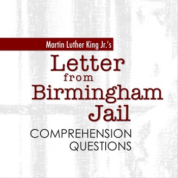 Preview of "Letter from Birmingham Jail" Comprehension Questions