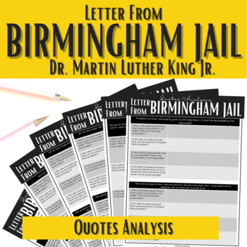 Preview of "Letter from Birmingham Jail" Quotes Analysis | Martin Luther King Jr. 