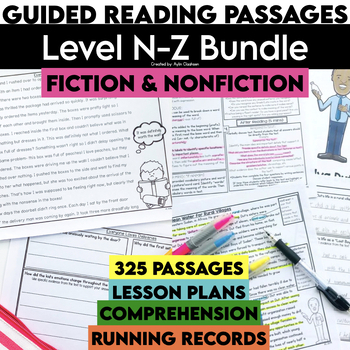 Preview of Level N-Z Guided Reading Passages Bundle | Fiction & Nonfiction | Comprehension