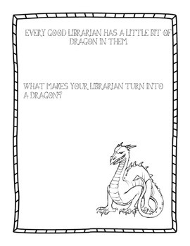 Library Dragon Activity Page by Kasi Kail | Teachers Pay Teachers