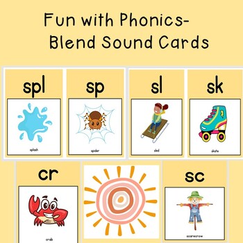 Preview of **Like FUNDATIONS Blends Sound Cards- Fun Phonics** Flashcards