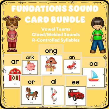 Preview of **Like FUNDATIONS Vowel teams/Glued Sounds/R-Controlled Phonics Sound Cards