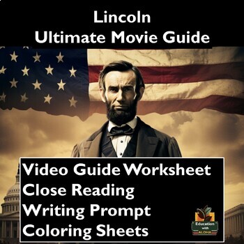 Preview of Lincoln Movie Guide Activities: Worksheets, Reading, Coloring, & more!
