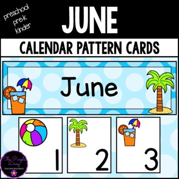 Linear Calendar Pattern Cards JUNE by The Purple Daisy Teaching Resources