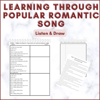 Preview of Listening / Writing activity Popular music for ESL | Listen and draw lesson plan