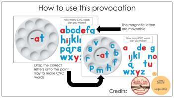 Preview of *Literacy* CVC Word Families Magnetic Letters Provocation