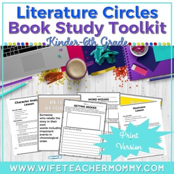 Preview of Literature Circles Questions & Activities for Lower & Upper Grades Print Bundle