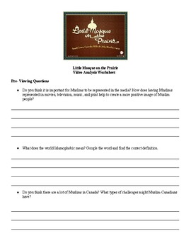 Preview of "Little Mosque on the Prairie" Episodes 1-4 Worksheet