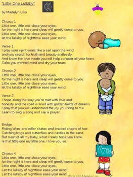 Preview of "Little One Lullaby" PowerPoint-Color Lyric sheet and coloring worksheet