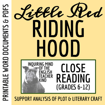 Preview of "Little Red Riding Hood" by the Brothers Grimm Close Reading Analysis Worksheet