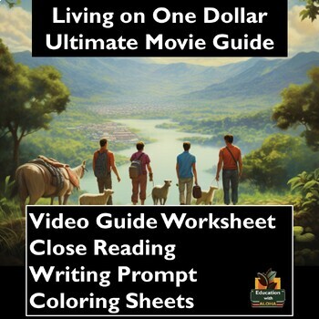 Preview of Living on One Dollar Movie Guide Activities: Worksheets, Reading, Coloring, & mo